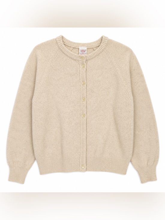 St. Michael Sweaters - Vintage St Michael Pure New Lambswool Cardigan UK 12 Beige Made in England
